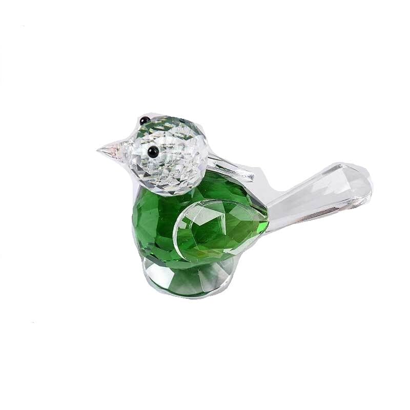 4 Color Crystal Cute Birds Figurines Ornament Glass Animal Paperweight Collection Home Table Decoration Kids Favor Gift (Color : Green)