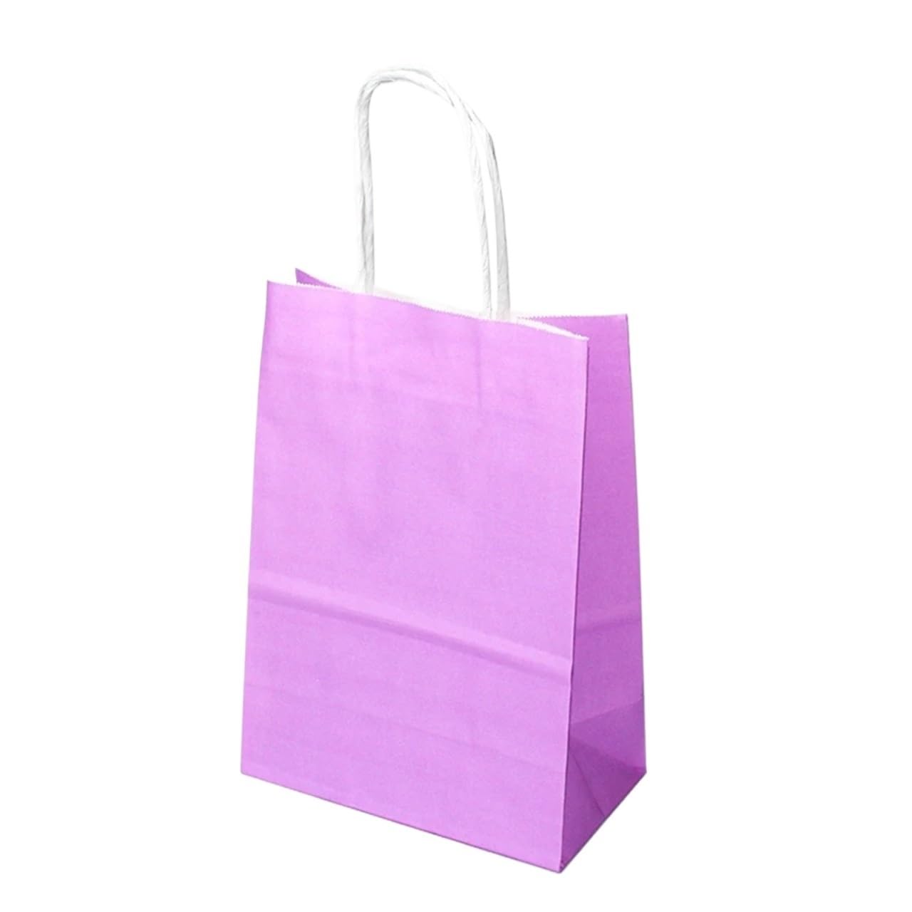 Bolsas de papel multifunción colores suaves con asas, 20 unidades, for regalo festival, compras, embalaje kraft para Envolver Regalos(Purple,21x27x11cm)