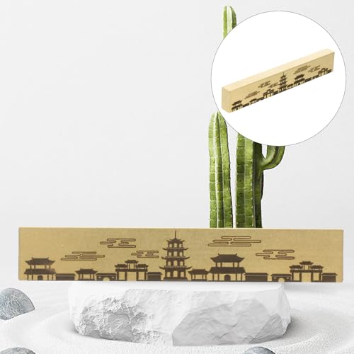 Pisapapeles de caligrafía de latón macizo esculpido con acabado artesanal dorado rectangular 7