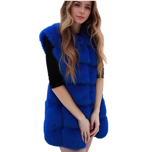 Lisa Colly Womens Winter Faux Fur Vest Coat Thick Soft Sleeveless Waistcoat Jacket