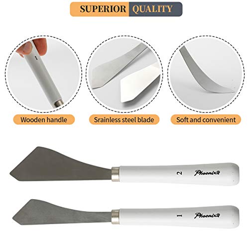 2pcs Painting Knife - Two Palette Knives - Thin and Flexible Art Tools for Oil Painting, Acrylic Mixing, Etc. - Thumbnail 7