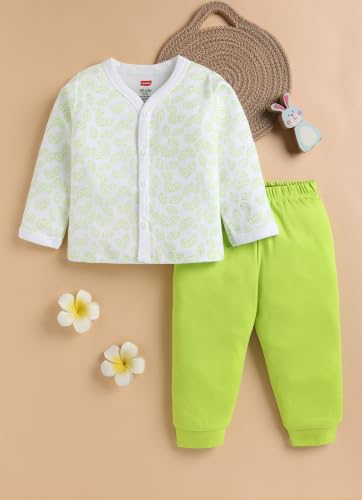 Image of LuvLap Baby Boys & Girls Regular Fit 100% Cotton Half Sleeves Jhabla & Shorts Set Pack of 2
