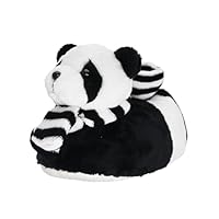 Onmygogo Kids Novelty Slippers for Boys and Girls, Furry Winter Animal Panda Plush Slippers for Toddler and Little Kid (UK Kid size 7-9, panda with scarf)