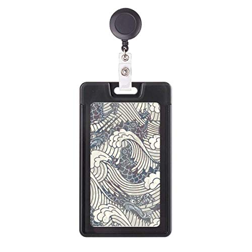 Badge rétractable dragon bleu étui pour carte d'accès avec enrouleur à cordon nylon