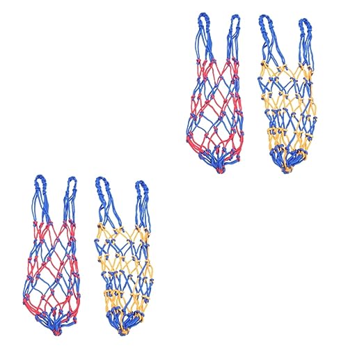 Sosoport 2sets Basketball Bag Mesh Storage for Balls Handheld Carrying Pouch Versatile Design 2pcs*2