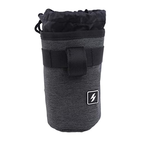 YSINFOD Bike Bottle Holder Kettle Bag Classic Simple Bike Handlebar Stem Bag Bicycle Cup Holder Sport Water Bottle Holder Carrier Pouch Cycling Water Bottle Cages,Dark Gray Cover