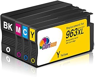 Clorisun 963XL Ink Cartridges for HP 963 XL 963XL Ink Cartridges Multipack for OfficeJet Pro 9010 9020 9015 9025 9012 9019 9016 9014 9022 9013 9023 9018 9026 9028(4 Pack)