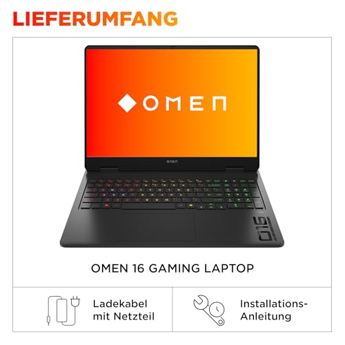OMEN Gaming Laptop, 16 WUXGA Display 1920×1200, 16:10, 144Hz, AMD Ryzen 9 8940HX, NVIDIA GeForce RTX 5070, 32GB RAM, 1TB SSD, Win 11, 4-Zonen-RGB-QWERTZ Wi-Fi 6, Shadow Black, inkl. 3 Monate GamePass