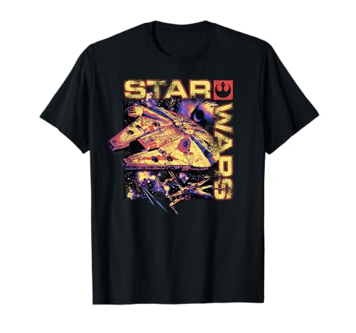 T-shirt Star Wars Falcon avec imprimé de vaisseau coloré pour homme