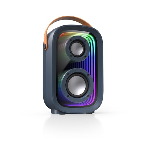 Image of Speck Speaker Gemtones Infinity Speaker Mini - Dark Grey /Chrome /Tan