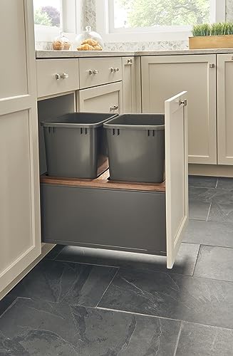 Contenedor doble para basura LEGRABOX 35 Qt Marrón miniatura 4