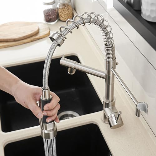Robinet de cuisine eau chaude et froide avec douchette évier - 5
