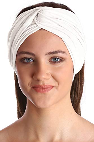 Deresina Headwear Klassisch Kreuz Baumwolle Stirnband für Haarausfall (Cream) Cover