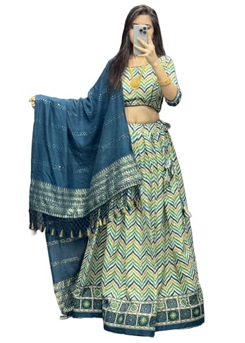 Lehenga 12940 en coton de qualité supérieure aux détails soignés