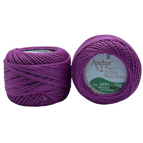 Image of Anchor Knitting Pearl Cotton Fast Colour Thread Yarn - Mercer Pearl Cotton 10gm Yarn (Thickness 1 mm) (Pack of 1 (087)