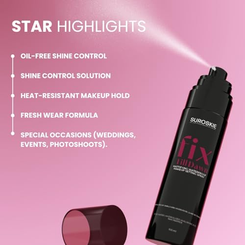 Image of Suroskie Fix Till Dawn Makeup Fixer 100Ml | Long Lasting Makeup Setting Spray With Matte Finish | Niacinamide & Hyaluronic | Lasts Up To 15Hrs | Non Sticky, Quick Drying & Waterproof | All Skin Types