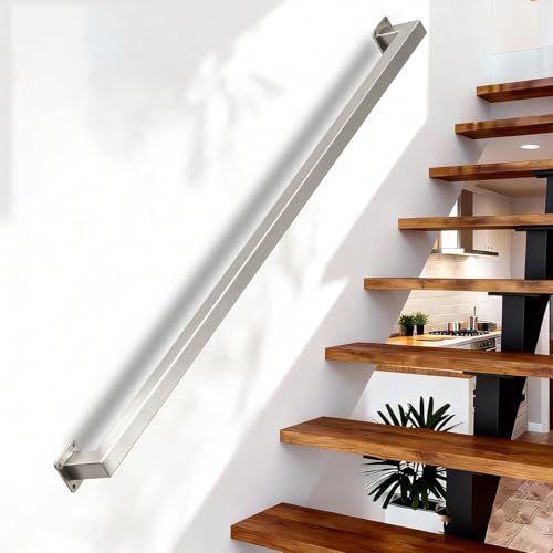 Rampe d escalier inox brossé ultra résistante avec support mural