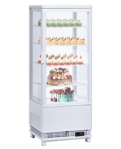 Image of Commercial Display Refrigerator 3.4 Cu ft, Countertop Refrigerated Display Case with LED Lighting for Bakery, Cafe,