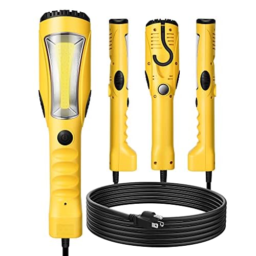 DEWENWILS LED Work Light, Underhood Work Lighting (15 feet), 1200LM, Trouble Light with Cord, Strong Magnet & Swivel Hook, Handheld Corded, for Garage, Workshop, Car Repair Scene, ETL Listed