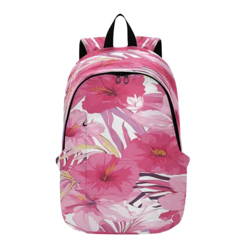 Sac à dos zèbre rose léger pour ordinateur portable et randonnée