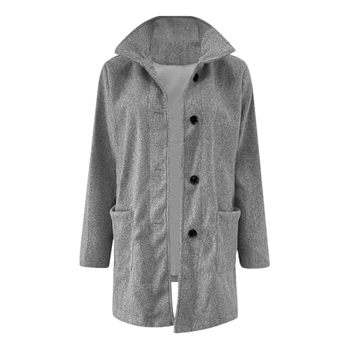 Long Pea Coats for Women Oversized Stand Collar Single Breasted Casual Blazer Fall Work Peacoat Jacket with Pockets4