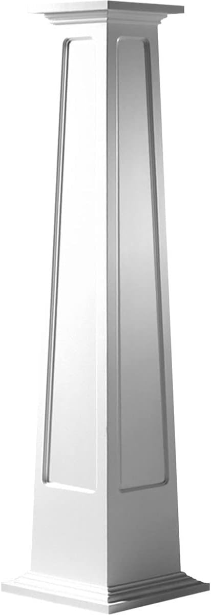 Ekena Millwork 10"W x 4'H Craftsman Classic Square Tapered Recessed Panel Column w/ Standard Capital & Base