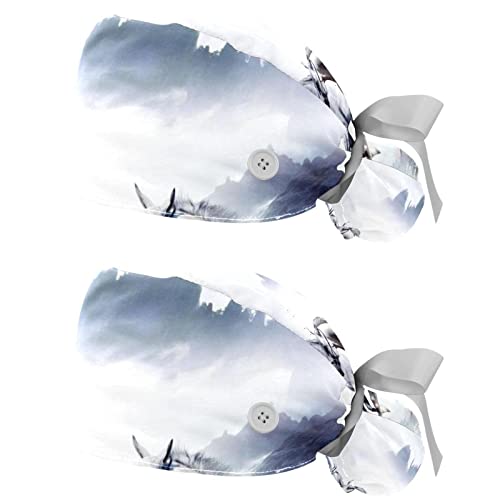 Chapeau de travail respirant JDEZ lot de 2 casquettes bouffantes chevaux