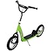 HOMCOM Patinete para Niños Mayores de 5 Años Scooter 2 Neumáticos Inflables de Caucho con Frenos Manillar Ajustable Pedal Antideslizante 117x52x80-85 cm Verde