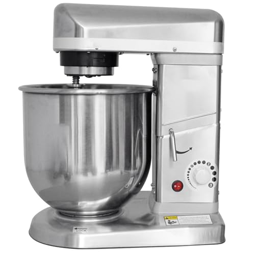GwlThixion Amasadora Profesional, Batidora de pie Comercial de 5 l, 7 l y 10 l, con batidor y Gancho para amasar, 350W/500W, para amasar harina, Verduras y Verduras 5L