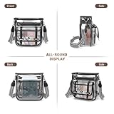 ASKSKY Clear Purse, PVC Clear Crossbody Bags for Women Heavy Duty Transparent Bag for Stadium Events See Through Concert Bag, Black, 12" x 12" x 6", Classic - Image 8