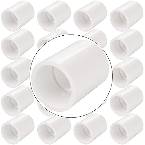 AMOSTBY 0.75 Inch PVC Pipe Coupling Adapter Pipe Fitting (Socket x Socket) - 20 Pack, White Cover