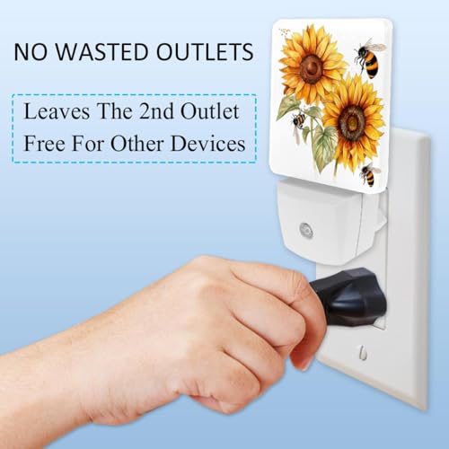 Lámpara nocturna LED Bees Sunflower para niños 7.6x7.6cm miniatura 3
