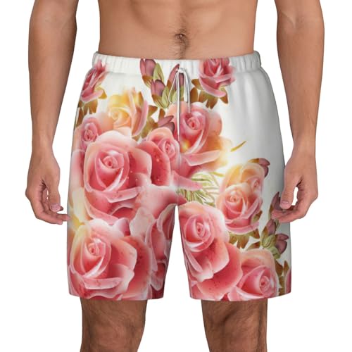 Short de bain à séchage rapide homme respirant motif roses