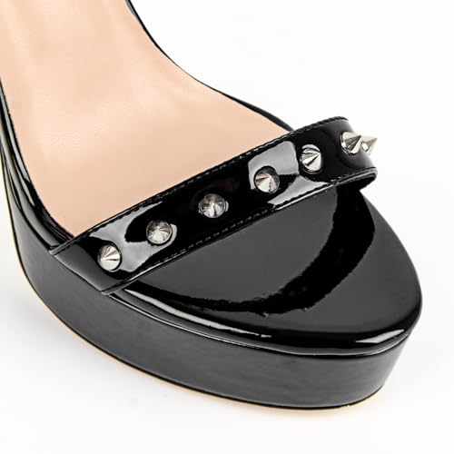 onlymaker Women's Stylish Sandals High Heels Stiletto Heel Platform with Adjustable Ankle Straps4