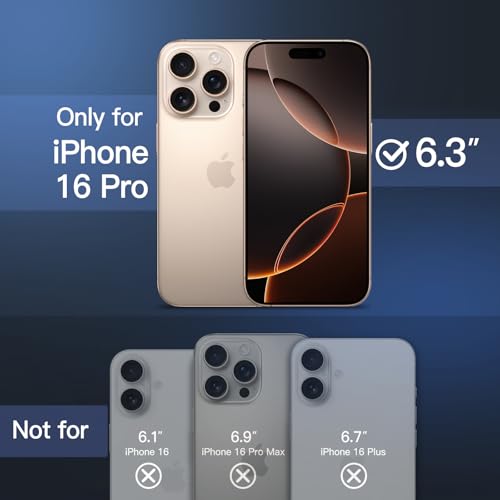Image of JETech Magnetic Matte Case for iPhone 16 Pro, Desert Titanium | Cover Compatible with MagSafe, Camera Control Button, Translucent Matte Back, Slim Shockproof Protection