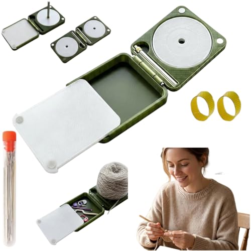 Portable Yarn Holder for Crochet & Knitting 2026 New Rotating Foldable Double Yarn Winder Spinner Box for Beginners Crochet Accessory Box Birthday Gift for Mom Wife Grandma (A - Single with Storage)