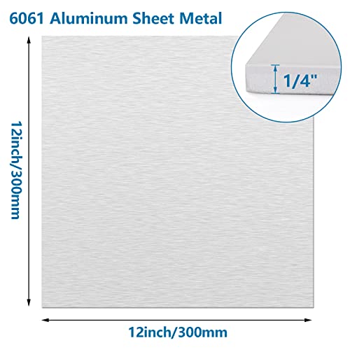 Aodestiny METALSHEETS-12X12X6-220912-FA 1/4Inch Thick Aluminum Sheets & Plates, 12 Inch X 12"Heavy Duty Aluminum Plates With Protective Film, 6061 Flat Plain Panel Plate Solid Metal Sheet Plate thumb #1