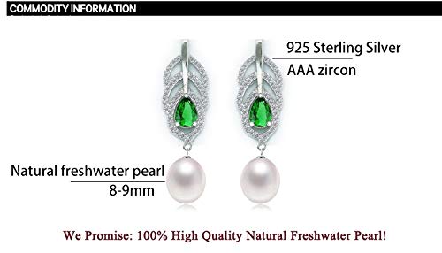 Orecchini di Perle di Moda Gioielli di Perle per Le Donne Orecchini Pendenti con Piume d'Acqua Perle d'Acqua Dolce Gioielli in Argento 925