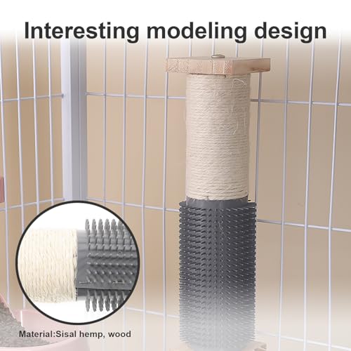 Poste rascador vertical para gatos con sisal y perchero miniatura 7