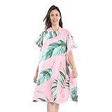 Xlabor Badeponcho Strandtuch Mikrofaser Schnelltrockend Bademantel Poncho mit Kapuzen Duschtuch Handtuch Schwimmen Surfing Strand Tauchen Badeort Motiv-E