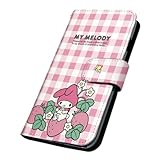 SmaSmaSweets AQUOS sense9 SHG14 ケース [デザイン:4.苺メロ(チェック)/マグネットハンドあり] マイメロディ サンリオ マイメロ グッズ アクオスセンス9 shg14 手帳型 スマホケース スマホカバー 手帳 携帯 カバー