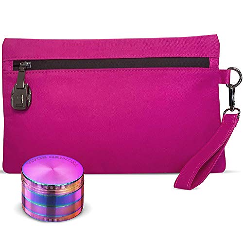 Smell Proof Bag with Combination Lock and Spice Grinder | Smell Proof Container | Smell Proof Pouch | Smell Proof Odor Proof Bag | Smell Proof Case | Stash Bag Smell Proof | Dog Tested Smellproof Bag