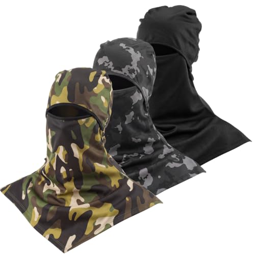 Image of SATINIOR 3 Piece Balaclava Face Cover Sun Protection Neck Cover Summer Balaclava for Men Women Outdoor Sports UV Protector