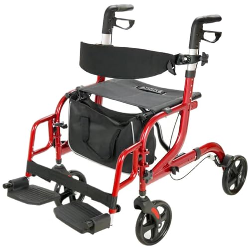 abc HOME | Rollator & Rollstuhl | 2in1 | faltbar | Tasche | verstellbare Höhe