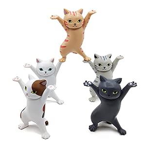 POTFGUI Dancing Cats Stiftehalter, 5 Stück