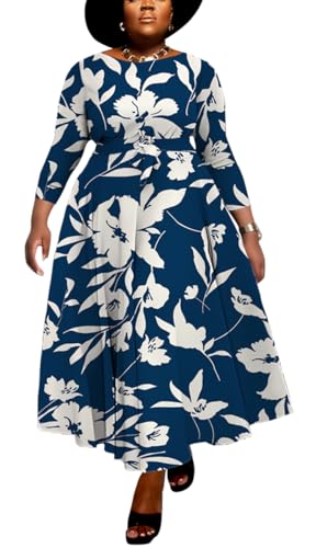 Image of BFFBABY Casual Dress Plus Size Formal A Line Dresses for Women Fall Long Dresses with Sleeve Casual Belted