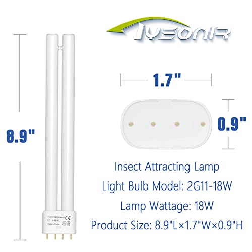 18W Bug Zapper Replacement Bulb Nlzq-2, Jyhy-688, H-Shaped 18W Four-Pin, 2G11-18W. Dimensions: 8.9 X 1.70 X 0.9 In #TOP2
