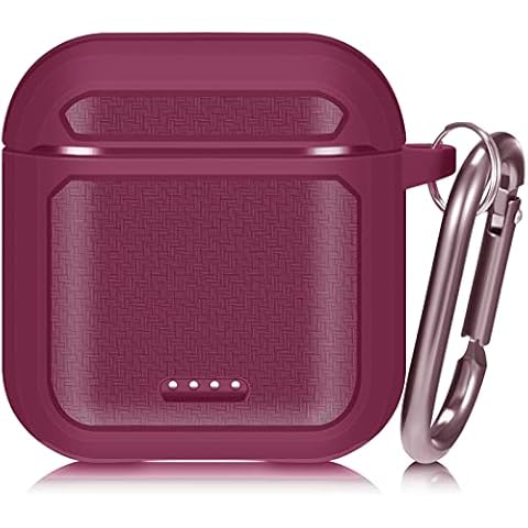 Claiol Protective Case Compatible for Tozo T6, Upgraded Shockproof Tozo T6 Case Cover with Metal Carabiner. (Dark Red) Cover