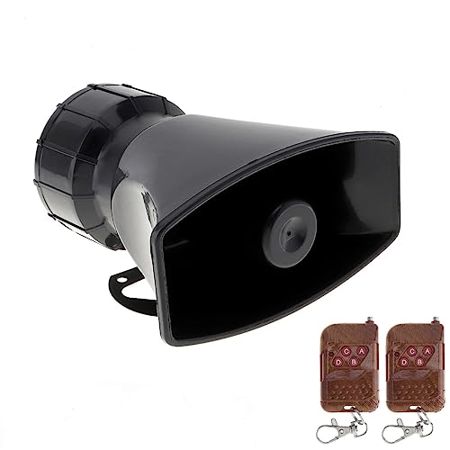 ePathChina 7 Sounds Loud Car Warning Alarm Police Fire Siren Horn Speaker with Brown Remote Controller 12V 100W (2PCS Remote Controller) by ePathChina - Used condition - US$15.23