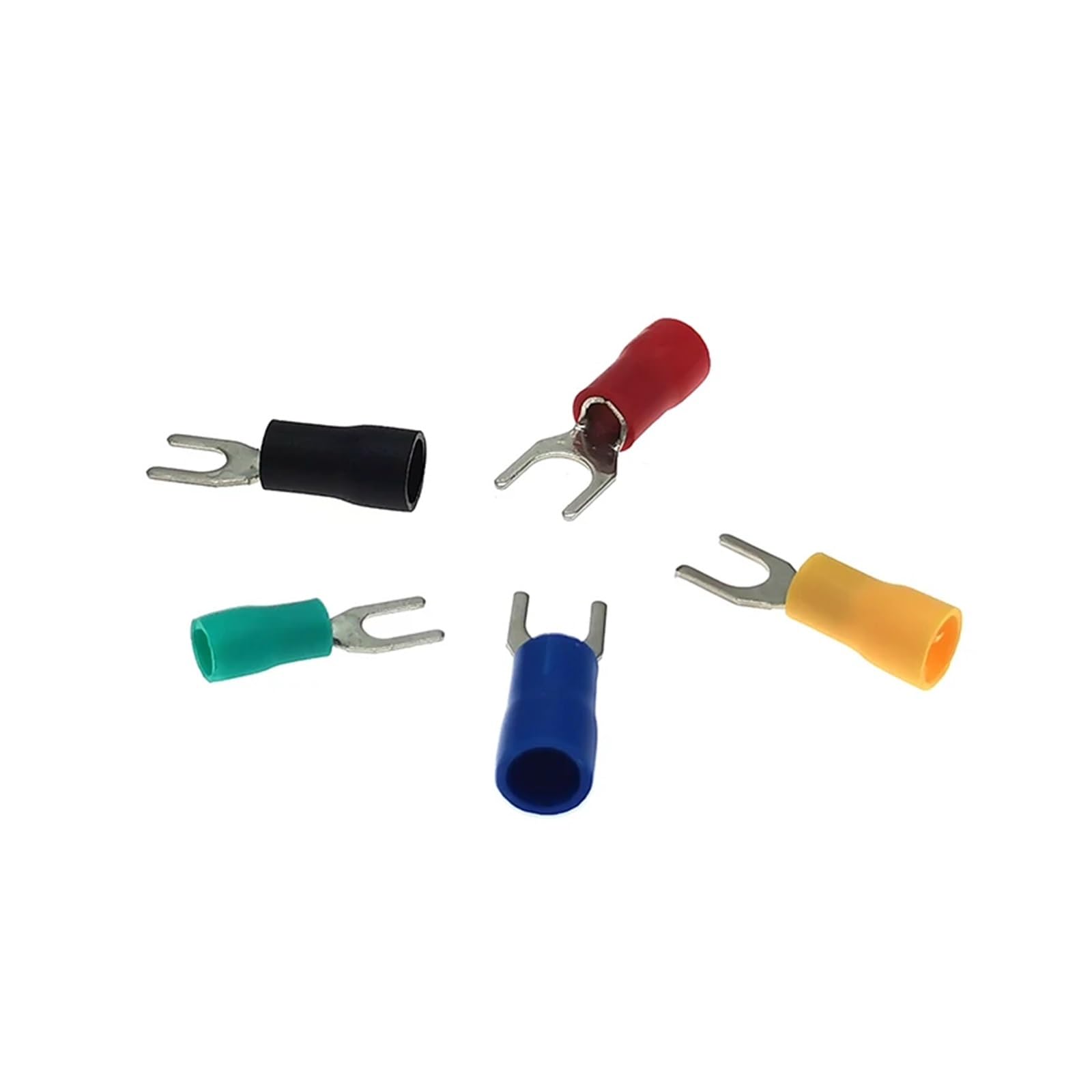 500pcs Spade Insulated Furcate Crimp Terminal Wire Connector SV2-3/3.5/4/5/6/8/10 Cable Ferrules 16-14AWG 1.5-2.5mm2(Rot,SV2-3)